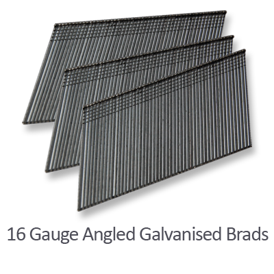 16 Gauge 20deg. Angled Galvanised Brads
