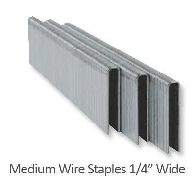 18 Gauge Medium Wire Staples 1/4" (6.35mm) Wide