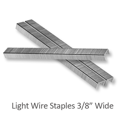 22 Gauge Light Wire Staples 3/8" (9.5mm) Wide