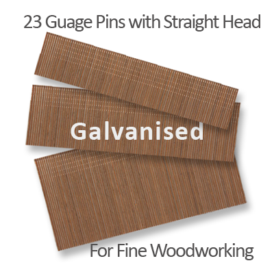 23 Gauge Galvanised Pins with Slight Head