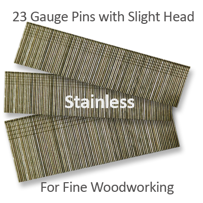 23 Gauge Stainless Pins with Slight Head