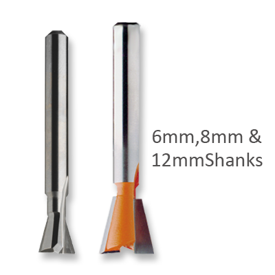 Dovetail Router Bits with Metric Shanks