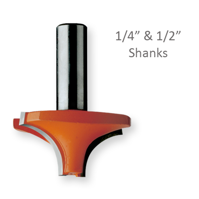 Ovolo Router Bits with 1/4" and 1/2" Shanks
