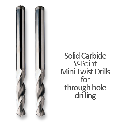 Solid Carbide Mini V-Point Twist Drills