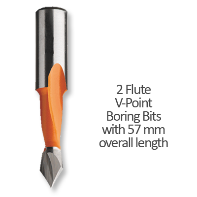 V-Point Boring Bits 57mm Overall Length