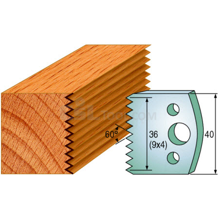 Pair of Universal Profile Knives 40 x 4mm 690.117