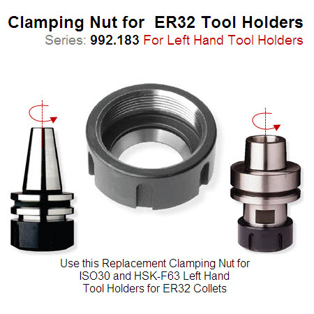 Left-Hand ClampingNut for ER32 Toolholder 992.183.02