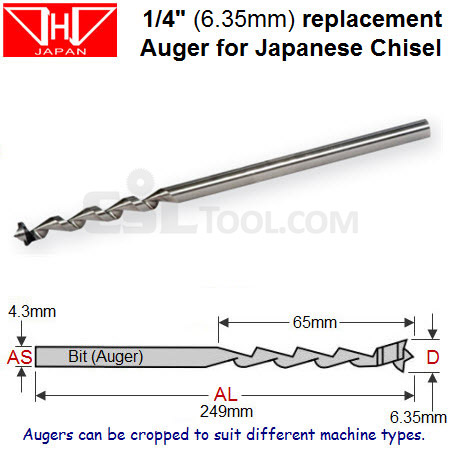 1/4" (6.35mm) Replacement Bit (Auger) for Japanese Mortice Chisel