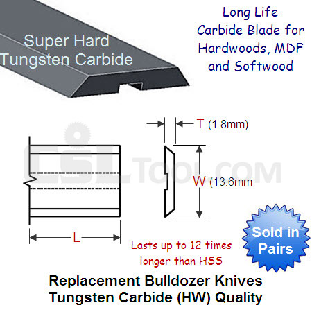 Pair of 100mm Bulldozer Replacement Knives Tungsten Carbide
