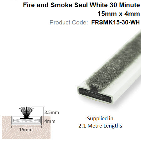 15mm x 4mm White Intumescent Fire and Smokeseal 2.1m 