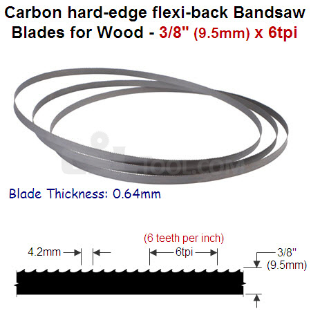 3/8" Hard edge flexi-back bandsaw blade 6tpi