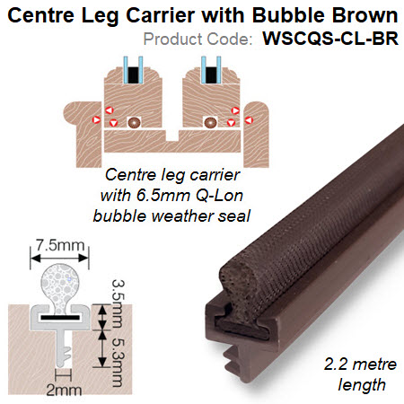 Perimeter Q-Lon Seal 2.2 meter long with Centre Leg Carrier Brown WSCQS-CL-BR