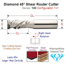 20mm Right Hand 45 Degree Shear Cutting Diamond Tool (1+1) 140.722.61