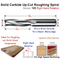 8mm Right Hand Up Cut Solid Carbide Roughing Spiral 195.082.11