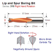 Premium Quality 11mm Right Hand Lip and Spur Boring Bit 310.110.11