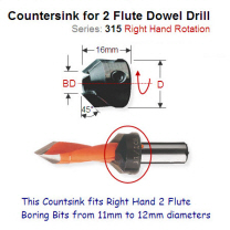Right Hand Countersink for Lip & Spur and V Groove Boring Bit 315.220.11