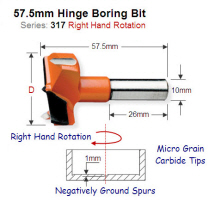 Premium Quality 45mm Right Hand Hinge Boring Bit 317.450.11