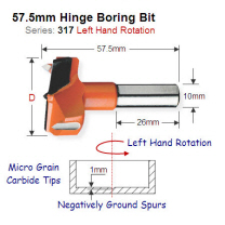 Premium Quality 25mm Left Hand Hinge Boring Bit 317.250.12