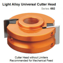 Light Alloy 100mm Dia. 25.4mm Bore Universal Head without Limiters 692.100.26