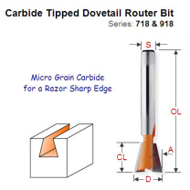 Premium Quality Dovetail Router Bit 718.095.11