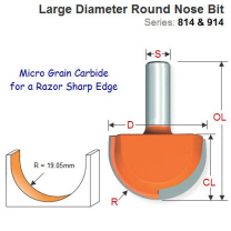 RoundNose Bit with 19.05mm Radius 914.880.11