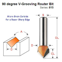 Premium Quality V-Grooving Bit with 90 Degree Angle 815.095.11