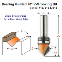 Premium Quality V-Grooving Bit with 90 Degree Angle 815.127.11B
