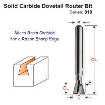 Premium Quality Dovetail Router Bit 818.080.11