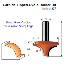 Premium Quality Ovolo Router Bit 827.627.11
