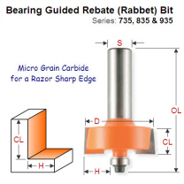 Premium Quality Rebating (Rabbeting) Bit 735.350.11