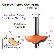 Multi Radius (14.3+35mm) Premium Quality Coving Bit 837.955.11