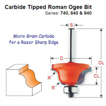 4mm Radius Premium Quality Roman Ogee Bit 840.270.11