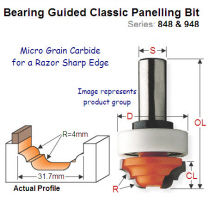 Premium Quality Classic Panelling Router Bit with top bearing 948.317.11B