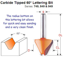 Premium Quality 60 Degree Lettering Bit 949.502.11