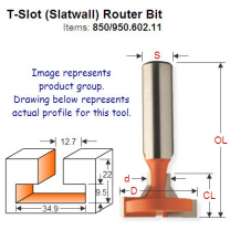 Premium Quality T-Slot (Slatwall) Bit 850.602.11