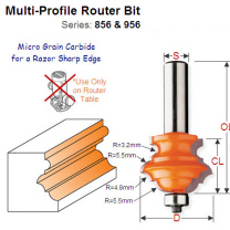 Premium Quality Bearing Guided Multi-profile Router Bit 856.801.11