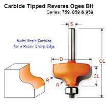 4mm Radius Premium Quality Reverse Ogee Bit 959.540.11