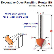 Premium Quality Decorative Ogee Bit 765.001.11