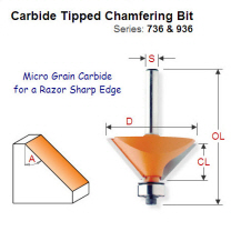 45 degree Premium Quality Chamfering Bit 736.280.11