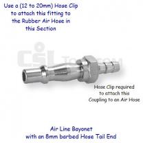 Air Line Bayonet with 8mm hose tail end