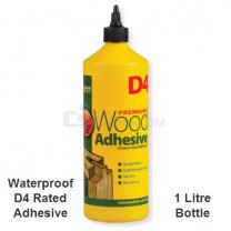 Everbuild White D4 100 % Water Proof Wood Adhesive 1 Litre Bottle D41