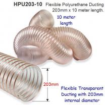 10 meter length of 203mm Flexible Polyurethane Ducting for Dust Extraction
