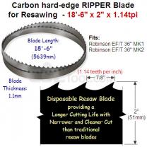 2" Hard edge RIPPER 18'-06" x 1.1mm x 1.14tpi (7/8" pitch) for Re-Saw