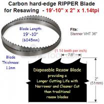 2" Hard edge RIPPER 19'-10" x 1.1mm x 1.14tpi (7/8" pitch) for Re-Saw
