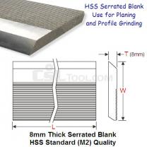 One 40mm x 8mm Serrated Blank HSS 6% M2 Quality Knife 80mm Long