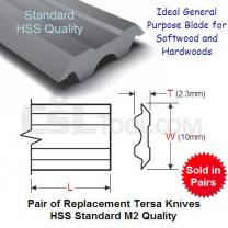 Pair of 220mm Tersa Replacement Knives HSS Standard M2 Grade