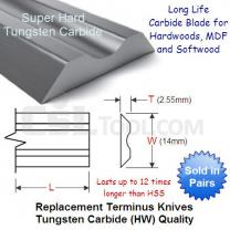 Pair of 330mm Terminus Replacement Knives Tungsten Carbide