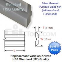 Pair of 640mm Variplan Replacement Knives HSS Standard M2 Grade