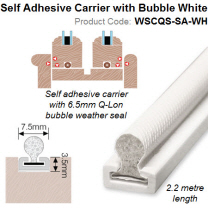 Perimeter Q-Lon Seal 2.2 meter long with Self Adhesive Carrier White WSCQS-SA-WH
