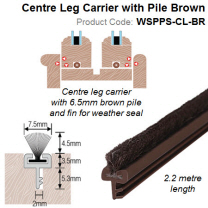 Perimeter Pile Seal 2.2 meter long with Centre Leg Carrier Brown WSPPS-CL-BR